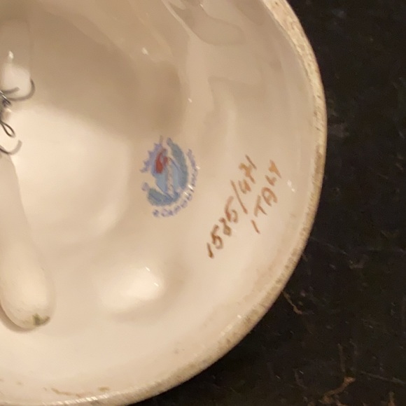 Vintage Hand Made Italy R. Capodimonte Porcelain Bows & Fruit Bell 4" 1535/471 - Picture 4 of 4